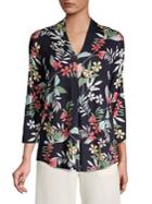 Cable & Gauge Leopard-print V-neck Top