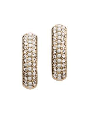 Anne Klein Goldtone Crystal Hoop Earrings