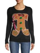 By Design Gingerbread Embellished Intarsia Sweater