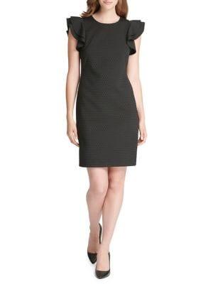 Tommy Hilfiger Flutter-sleeve 3d Dot Shift Dress