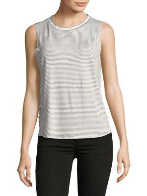 Design Lab Lord & Taylor Stripe Hi-lo Tank Top