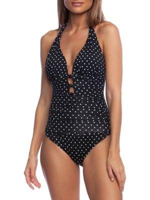 Lauren Ralph Lauren Pin Dot 1-piece Swimsuit