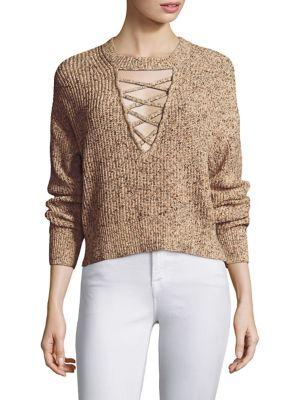 Splendid Marled Lace-up Pullover