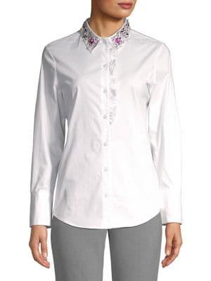 Imnyc Isaac Mizrahi Classic Embellished Collared Shirt