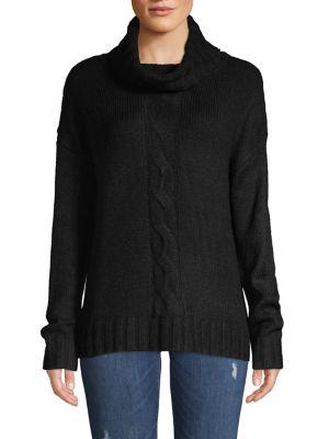 Lord & Taylor Petite Cable-knit Cowlneck Sweater