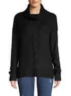 Lord & Taylor Petite Cable-knit Cowlneck Sweater