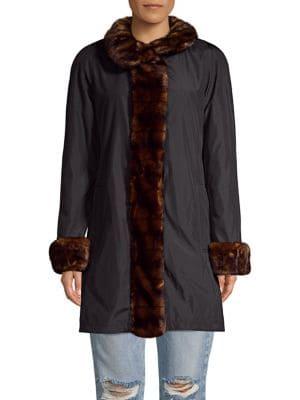 Gallery Petite Faux-fur Trimmed Storm Coat