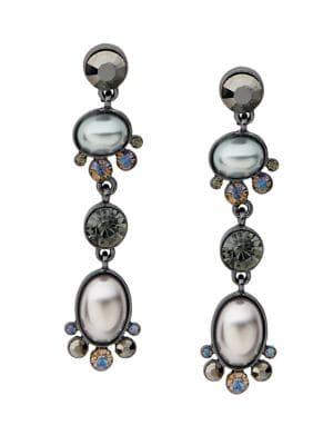 Stein And Blye Faux Pearl & Crystal Drop Earrings