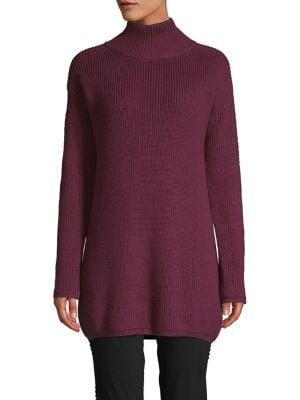 Lord & Taylor Ribbed Turtleneck Cotton-blend Sweater