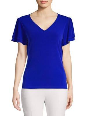 Calvin Klein Flutter V-neck Top