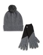 Ugg Pom-pom Wool-blend Hat And Smart Gloves Set