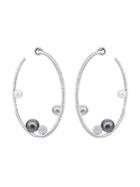 Swarovski Rhodium-plated Canopy Hoop Pierced Earrings