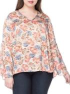 B Collection By Bobeau Plus Jaymee Printed Blouse