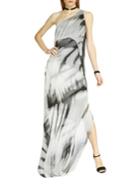 Halston Heritage One-shoulder Draped Gown