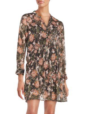 Bb Dakota Long-sleeve Floral-print Shirtdress