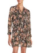 Bb Dakota Long-sleeve Floral-print Shirtdress