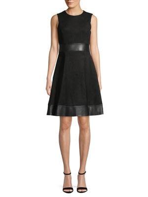 Calvin Klein Sleeveless Suede Dress