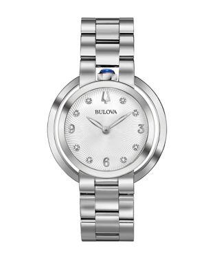 Bulova Rubaiyat Stainless Steel And Diamond Bracelet Watch