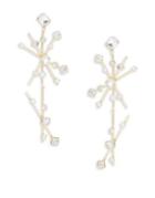 Design Lab Lord & Taylor Double Star Simulated Pearl, Crystals And Linear Earrings