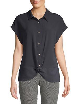 Jones New York Twist Button Front Blouse