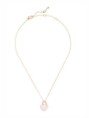 Kate Spade New York Mini Open Heart Stone Lock Pendant Necklace