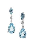 Effy Diamond And Aquamarine Earrings