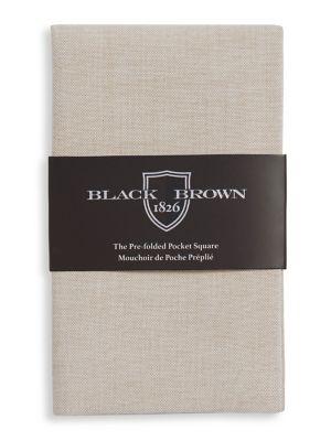 Black Brown Dresden Solid Pre-folded Pocket Square