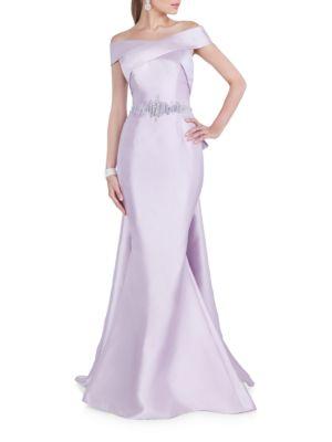 Glamour By Terani Couture Off-the-shoulder Floor-length Gown