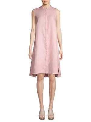 Anne Klein Collared Linen A-line Dress