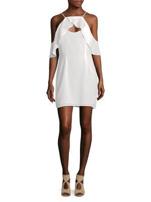 Bb Dakota Cold-shoulder Ruffle Drape Dress