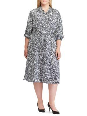 Lauren Ralph Lauren Plus Printed Fit-&-flare Shirtdress