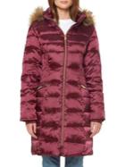 Ellen Tracy Heavy Weight Faux Fur-trimmed Quilted Down Jacket