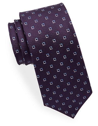 Black Brown Square Patterned Silk Tie