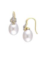 Sonatina 10-10.5mm South Sea Cultured Pearl, Diamond And 14k Yellow Gold Floral Drop Earrings