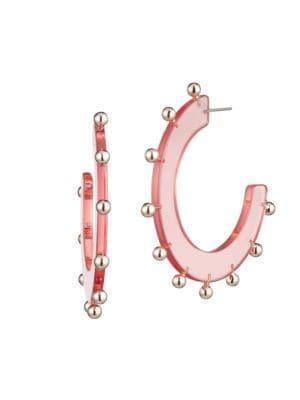 Trina By Trina Turk Vintage Moment Goldtone Studded Hoop Earrings