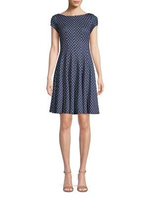 Gabby Skye Polka Dot A-line Dress