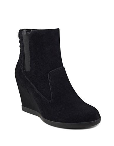 Anne Klein Neither Round Toe Suede Ankle Boots