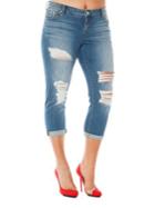 Slink Jeans Plus Distressed Whiskered Jeans
