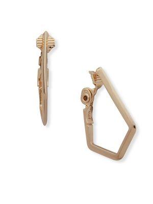 Anne Klein Geometric Hoop Sleeve Clip-on Earrings