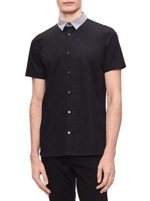 Calvin Klein Contrast-collar Short-sleeve Shirt