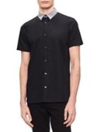 Calvin Klein Contrast-collar Short-sleeve Shirt