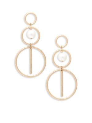 Design Lab Linear Circle Drop Earrings