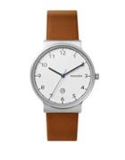 Skagen Ancher Titanium Leather-strap Watch