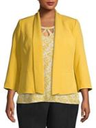 Kasper Plus Open-front Shawl Blazer