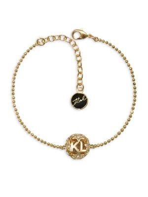 Karl Lagerfeld Star Ball Swarovski Crystal And Crystal Adjustable Bracelet