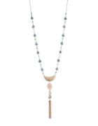 Lonna & Lilly Cubic Zirconia And Dyed Quartz Goldtone Tassel Y-necklace