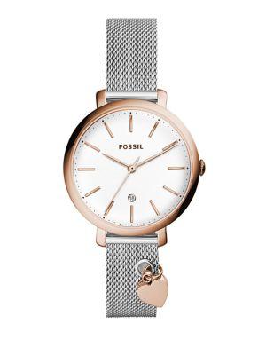 Fossil Jacqueline Three-hand Date Mesh Stainless Steel Bracelet Watch