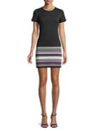 Calvin Klein Petite Short-sleeve Stripe-hem Sheath Dress