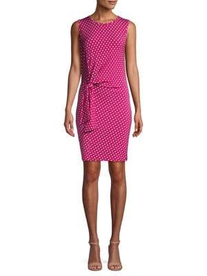 Michael Michael Kors Dotted Tie Waist Sheath Dress