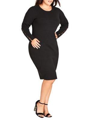 City Chic Plus Stud Love Bodycon Dress